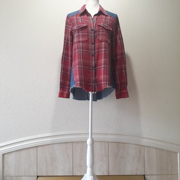 Free People Mixed Media Block Shirt - Picture 5 of 16